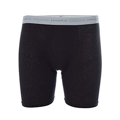 Hanes Men's 10-Pack Boxer Briefs with Comfort Flex Waistband, Black/Grey, Small