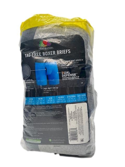 Fruit of the Loom Boxer Briefs 10 Pack (Coolzone Fly) (Large) Black/Gray