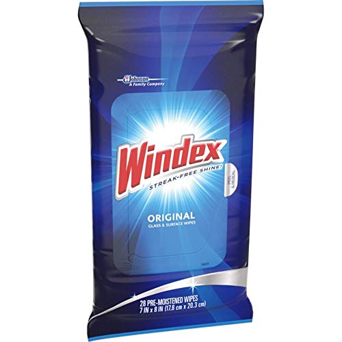 Windex Original Glass and Surface Wipes, 28 Count