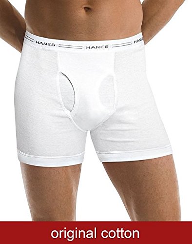 Hanes Men's Big and Tall ComfortBlend Boxer Brief 3-Pack (White, Small)