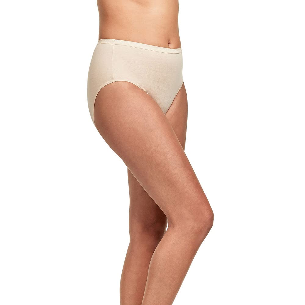 Hanes Ultimate womens 6-pack Breathable Cotton Panty Briefs, White, White, White, White, White, White, 9 US