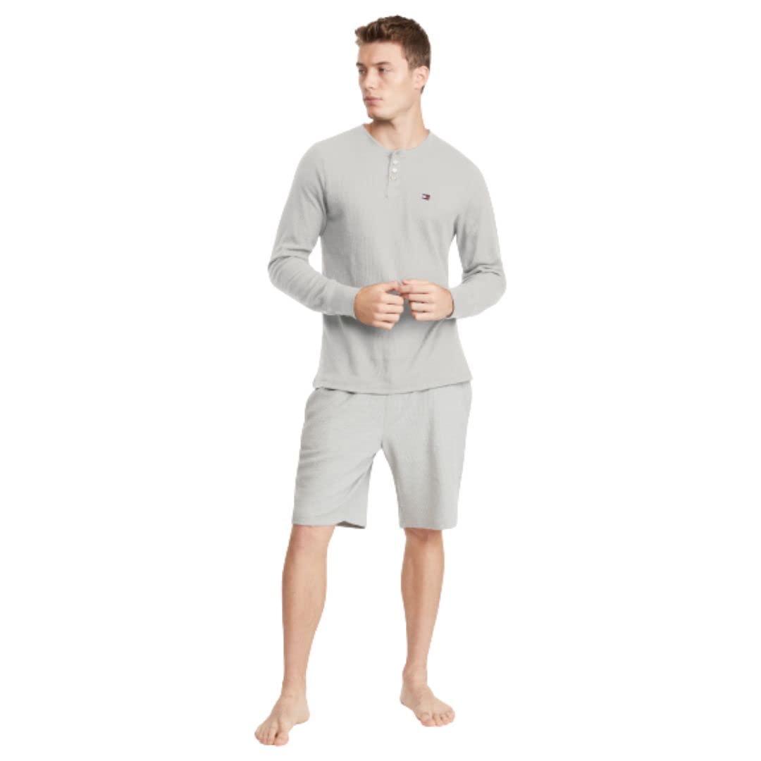 Tommy Hilfiger Mens Modern Essentials Long Sleeve Henley Grey Heather