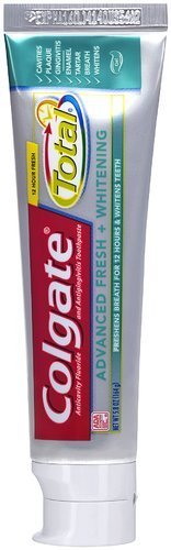 (PACK OF 2 TUBES) Colgate Total ADVANCED TOOTH WHITENING Toothpaste. Whitens & Removes Surface Stains! ANTI-CAVITY FLUORIDE, ANTI-GINGIVITIS & ANTI-PLAQUE! (Pack of 2 Tubes, 8.0oz each Tube)