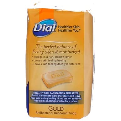 Dial Antibacterial Deodorant Soap Bar, Gold, 4 oz bars, 3 ea (Pack of 6)