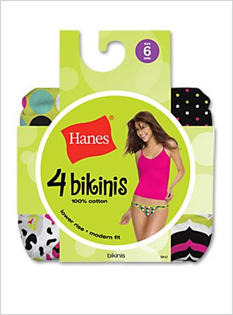 Hanes Women's 100% Cotton Fashion Bikini 4 Pack, 7-Assorted Darks
