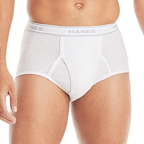 Hanes Mens Moisture-wicking Cotton Briefs, Available In White And Black, Multi-packs, White - 9 Pack, X-Large US