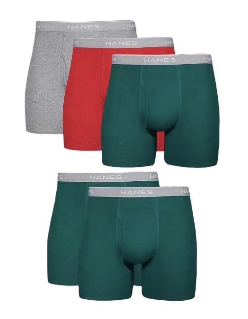 Hanes Ultimate Men's 5-Pack FreshIQ Dyed Boxer Brief 5PACK - XLarge