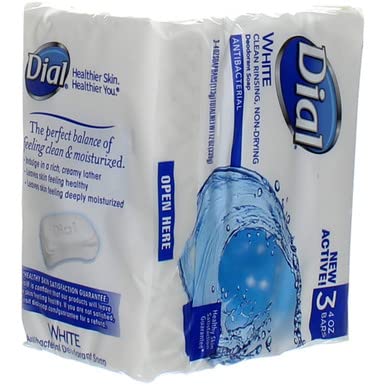 Dial White Antibacterial Bar Soap, 4-Ounce Bars, 3-Count (Pack of 4)