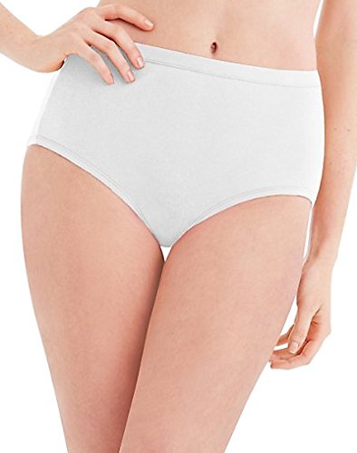 Hanes Women's No Ride Up Cotton Brief 6-pack, White, 5