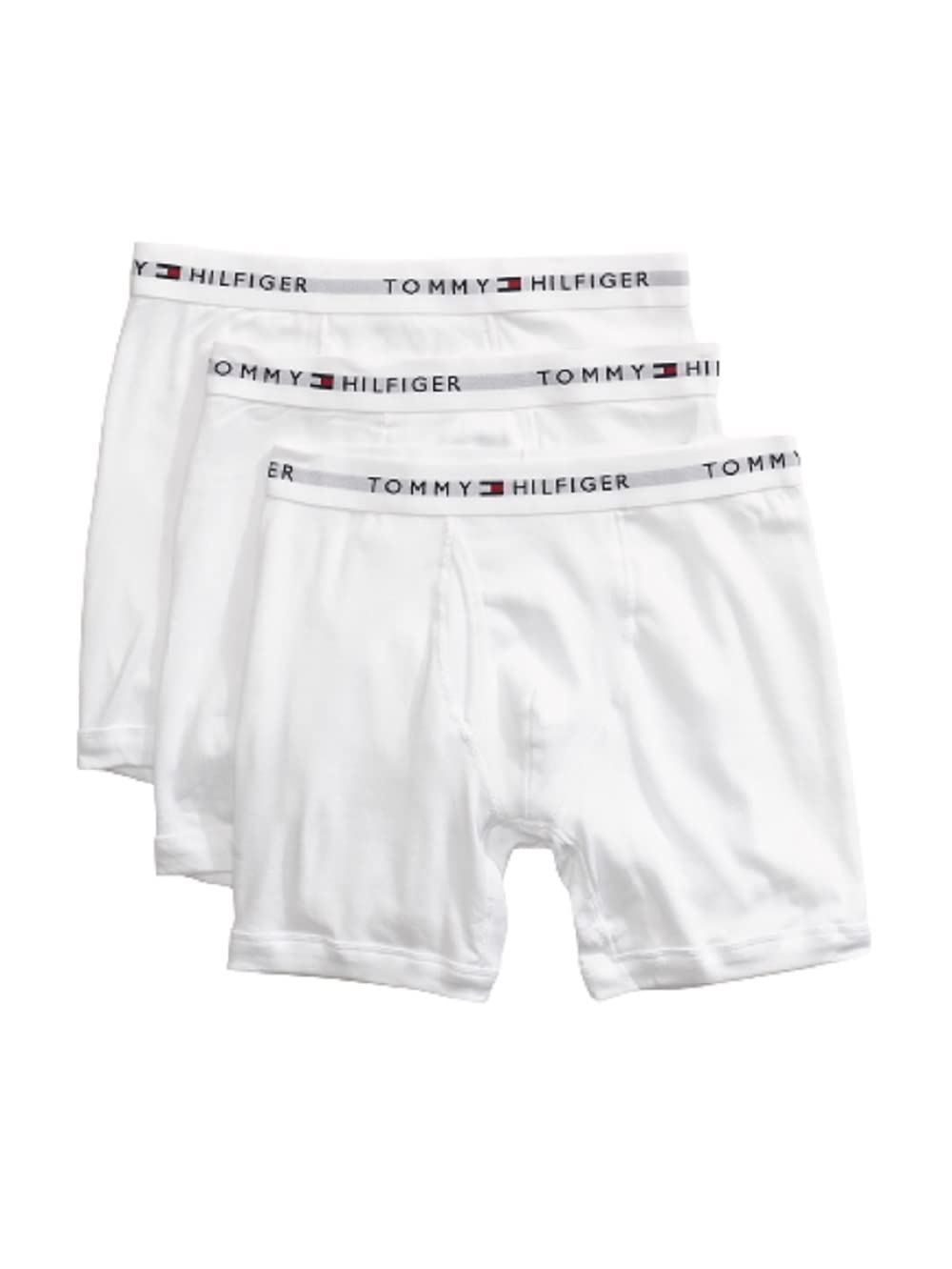 Tommy Hilfiger Mens Cotton Classic Multipack Boxer Briefs, White, Medium US