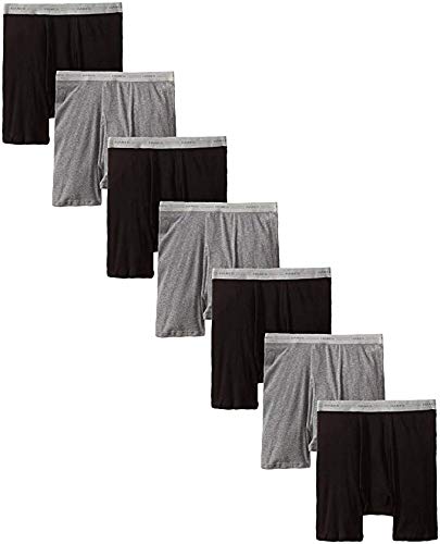 Hanes Mens Boxer Brief with Comfort Flex Waistband (2349B7) (Black/Grey - 7 Pack, XXXXX-Large)