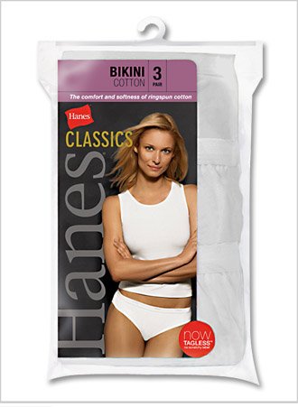 Hanes Classics White Bikini, 3 pack, 8-White