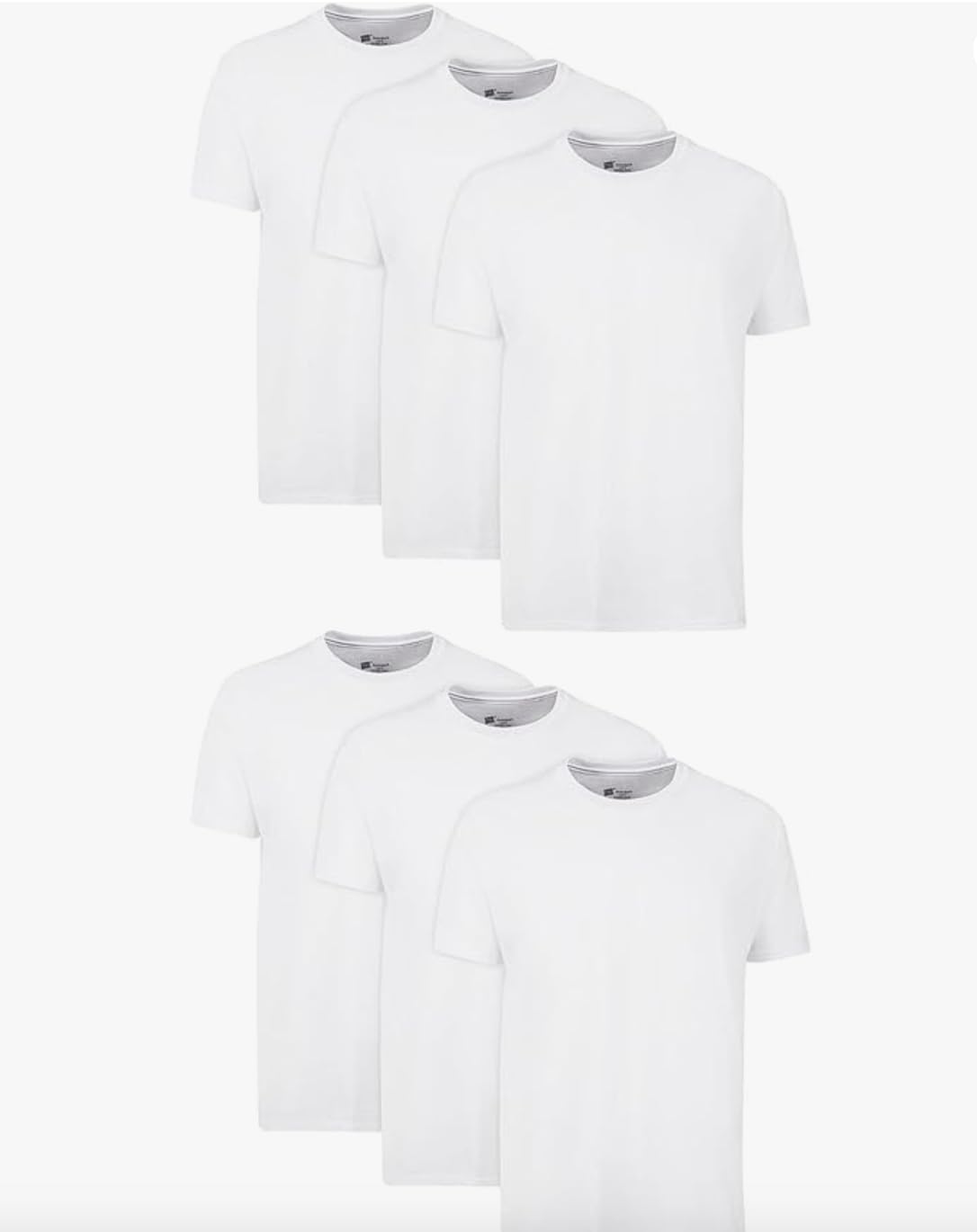 Hanes Men's Undershirts, Odor Control, Moisture-Wicking Tee Shirts, White - 6 Pack, 3X-Large