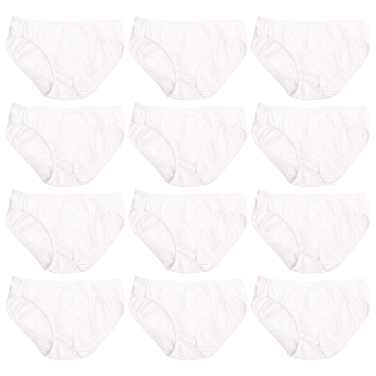 Generic Hanes (12 Pack) 100% Cotton Bikini Underwear Women Panties Sexy Women's Underwear Soft Tagless, White, Large- Size 7