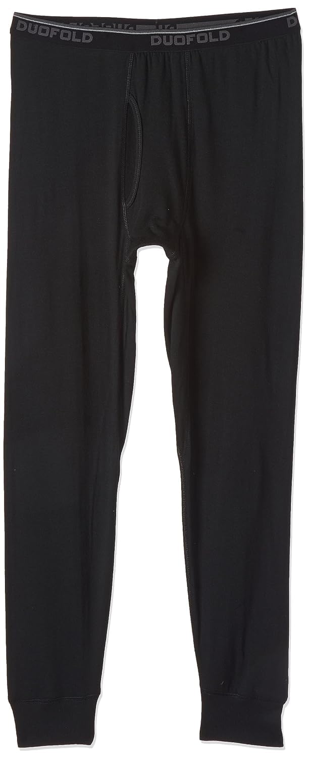 Duofold Men's Mid Weight Wicking Thermal Pant (Pack of 2), Black, X-Large