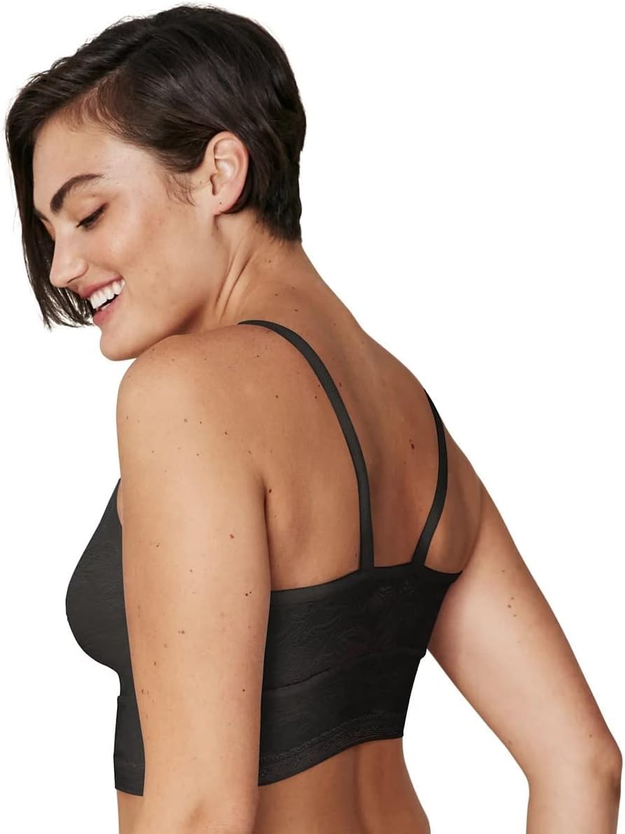 Maidenform All-Over Lace Longline Wirefree Crop Tank Top Style Bralette Sexy Underwear for Women, Zippy Animal, XX-Large