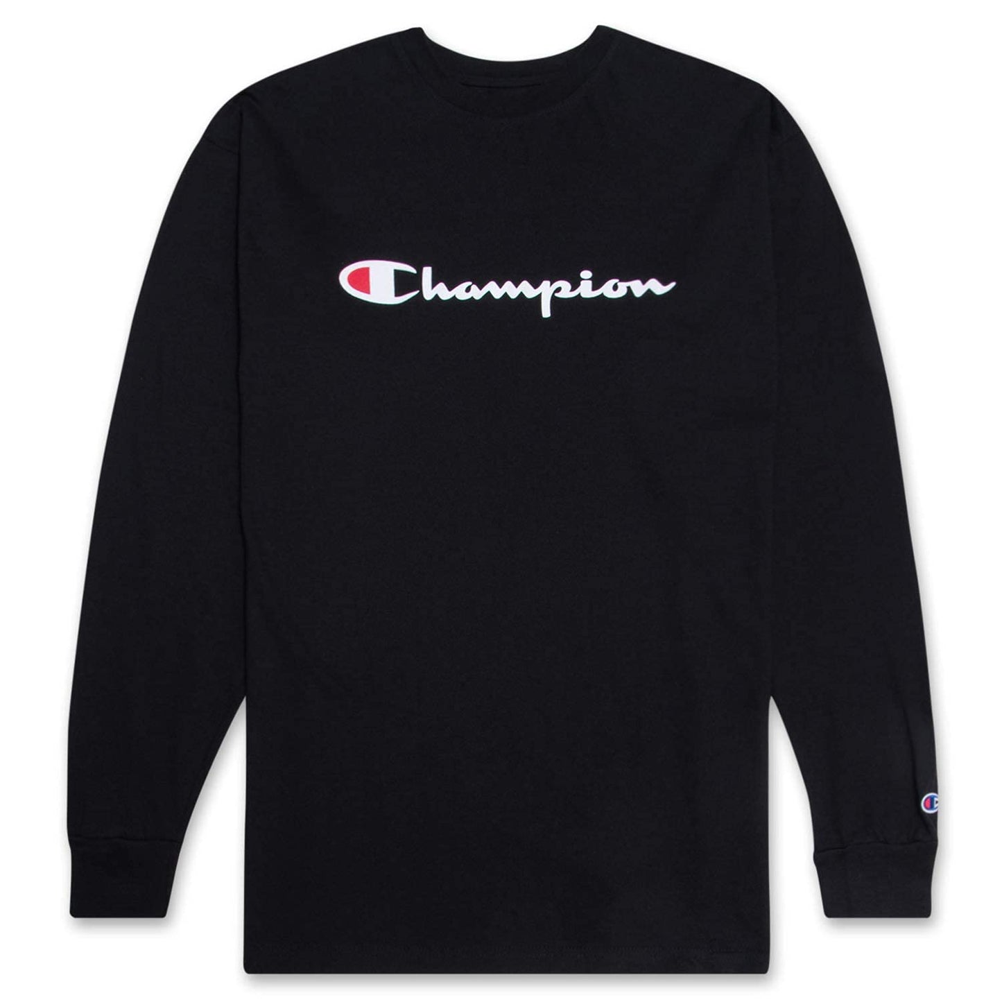 Champion Men's Athletic Men's Classic Jersey Long Sleeve Script T-Shirt, Navy, 2X Large