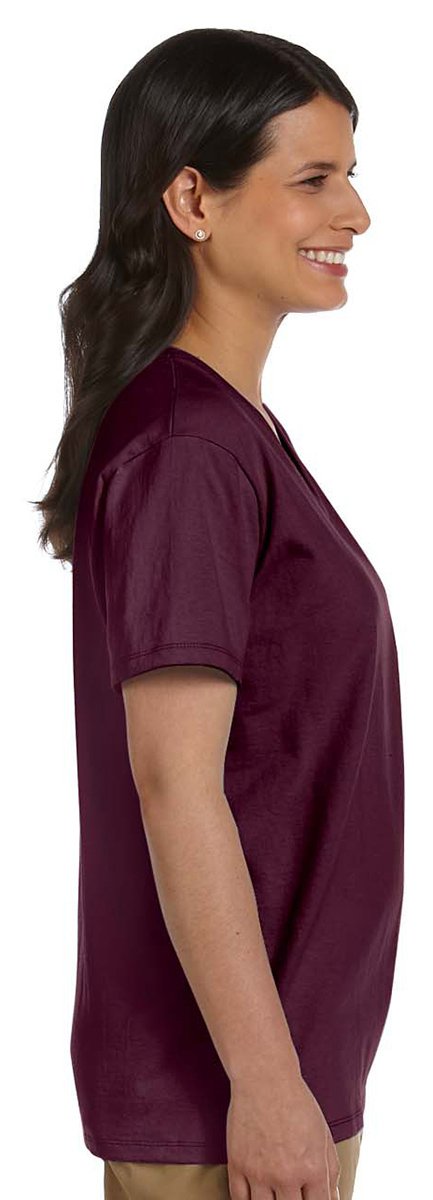 Hanes Relaxed Fit Women's ComfortSoft® V-neck T-Shirt Size:Medium Color:Deep Red