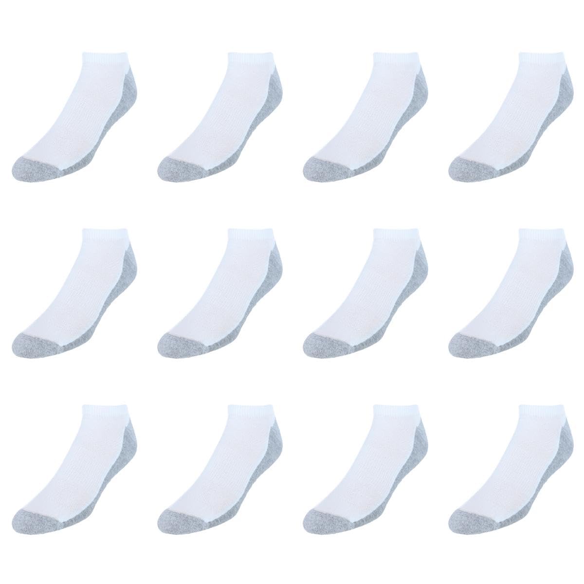 Hanes Men's, X-Temp Cushioned No Show Socks, 12-Pack, White, 12-14
