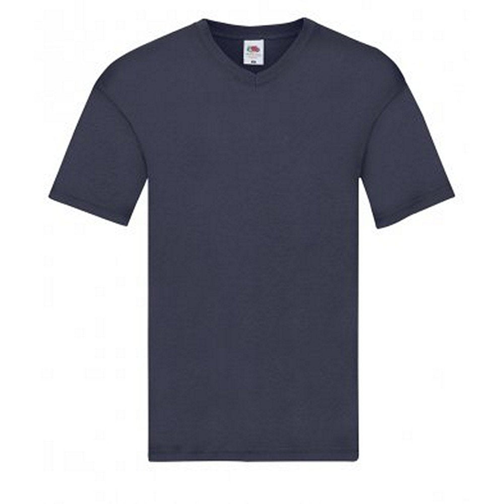 Fruit of the Loom.. Mens Original V Neck T-Shirt (4XL, Black)