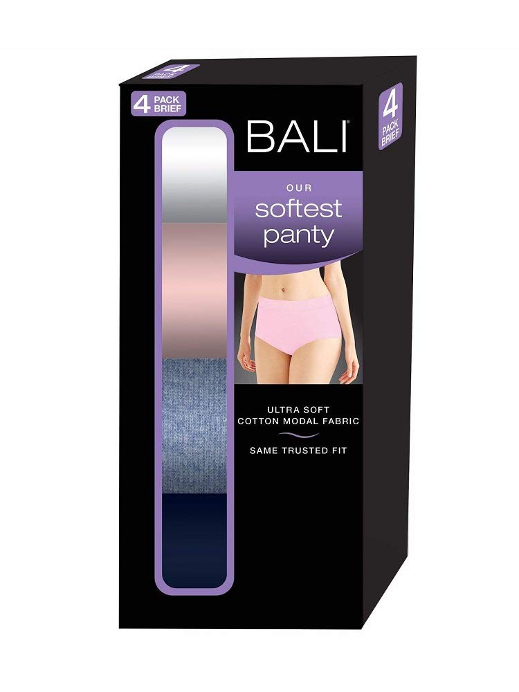 Bali Women 4-Pack Cotton Modal Ultra Soft Brief Panty Blue S