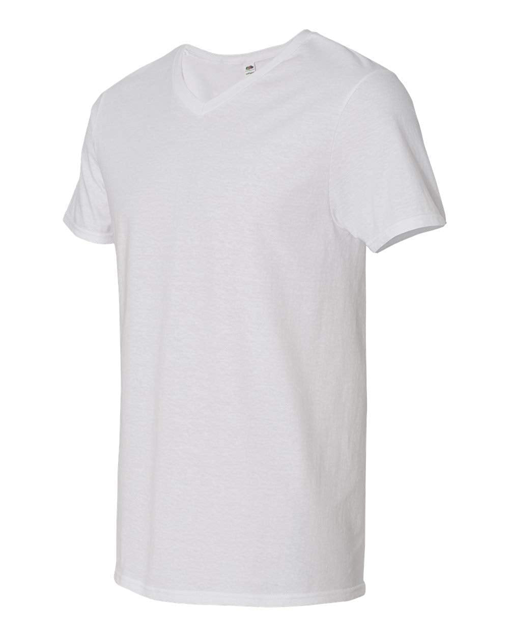 Fruit of the Loom Mens Short Sleeve V-Neck Tee White XL