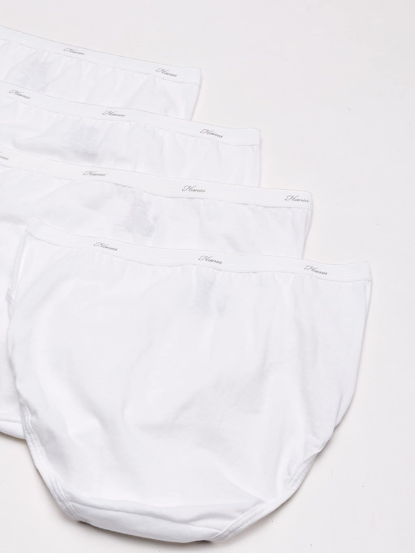 Hanes Women's Breathable Cotton Hi-Cuts Panty, White, 10-Pack, 9