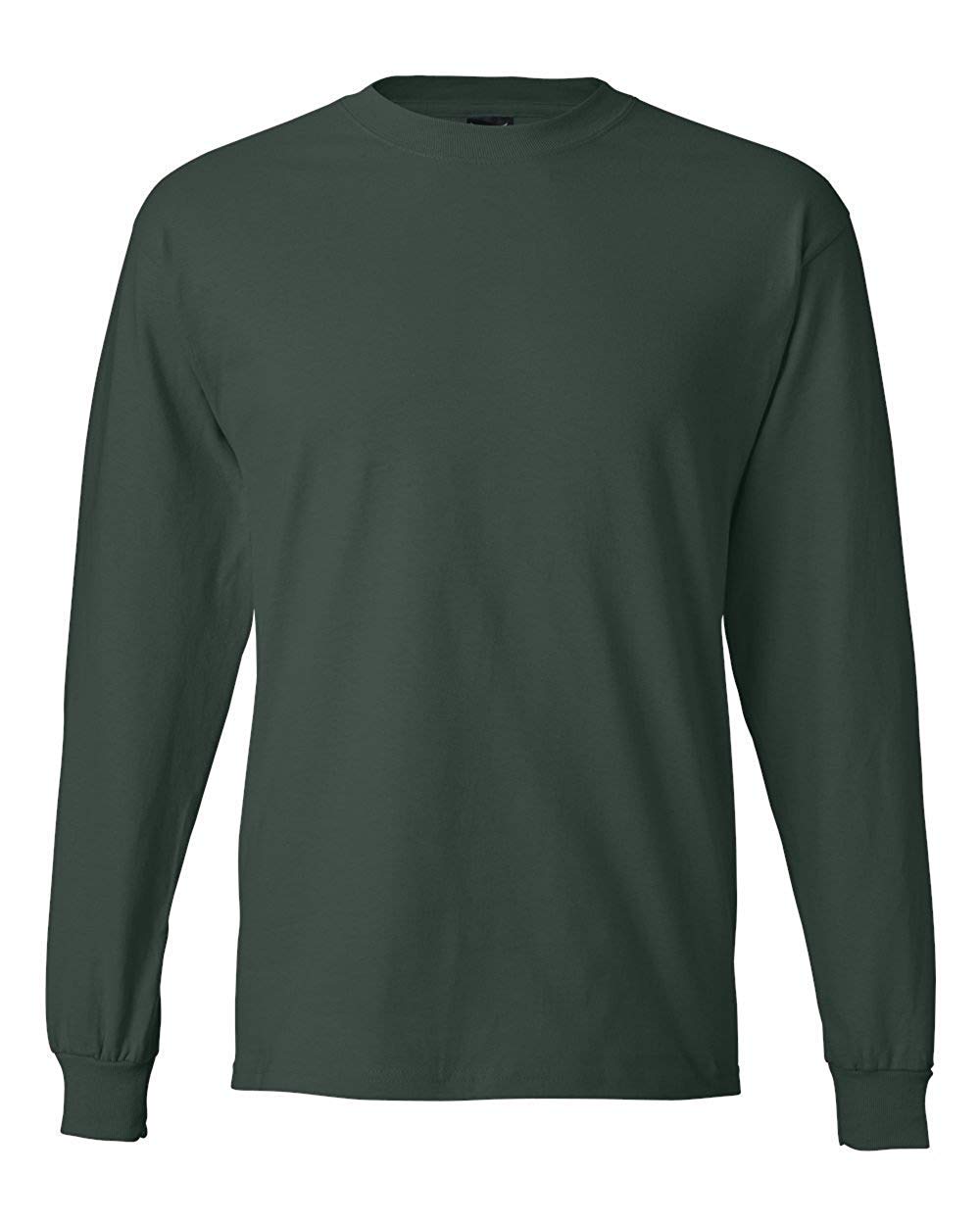 Hanes Long Sleeve Beefy-T T-Shirts (Medium, Deep Forest)
