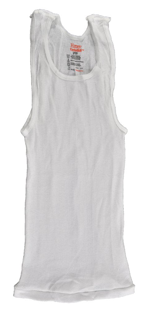 Hanes B372a6 Boys Tagless ComfortSoft A-Shirt - White - M