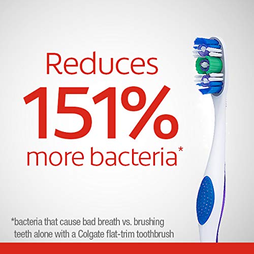 Colgate 360 Medium Toothbrush with Tongue and Cheek Cleaner, 6 Count