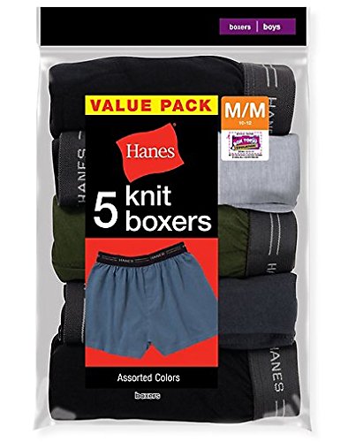 Hanes Boys' 5 Pack Comfort Flex Knit Boxer, Assorted, Small