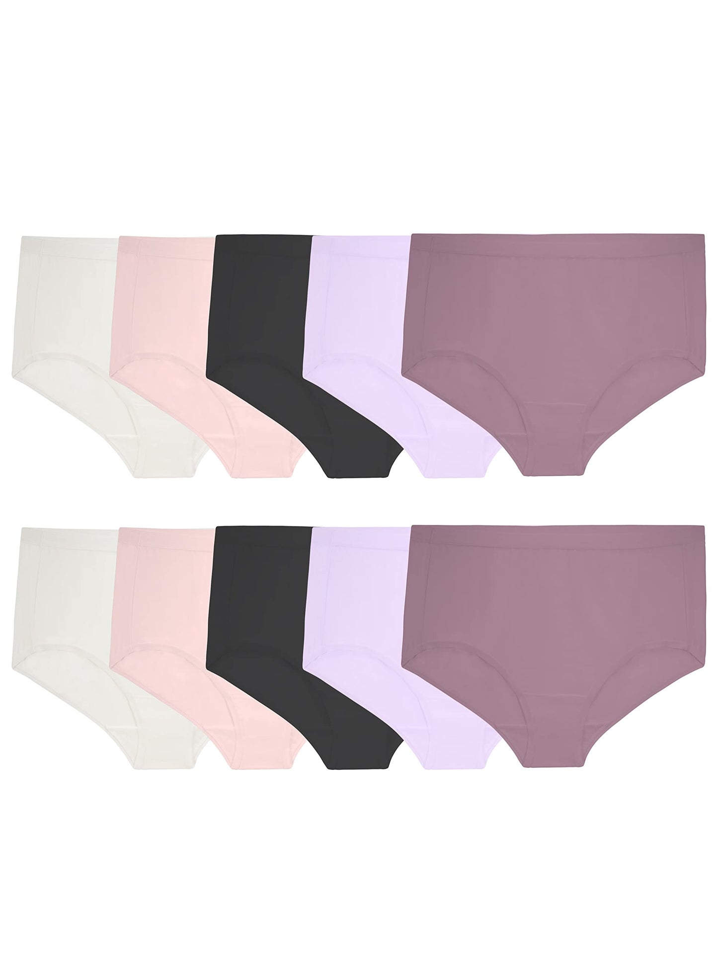 Fruit of the Loom womens Microfiber Panties (Regular & Plus Size) underwear, Brief - 6 Pack Assorted, 7 US