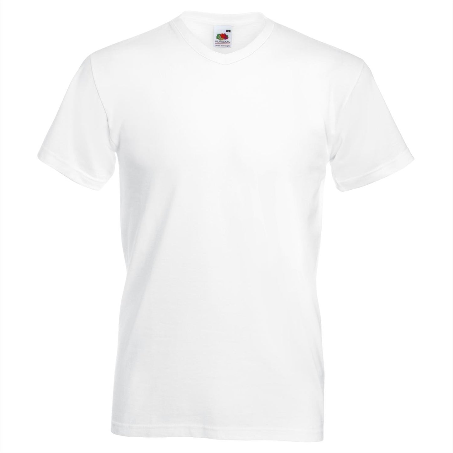 Fruit of the Loom Mens Short Sleeve V-Neck Tee White XL