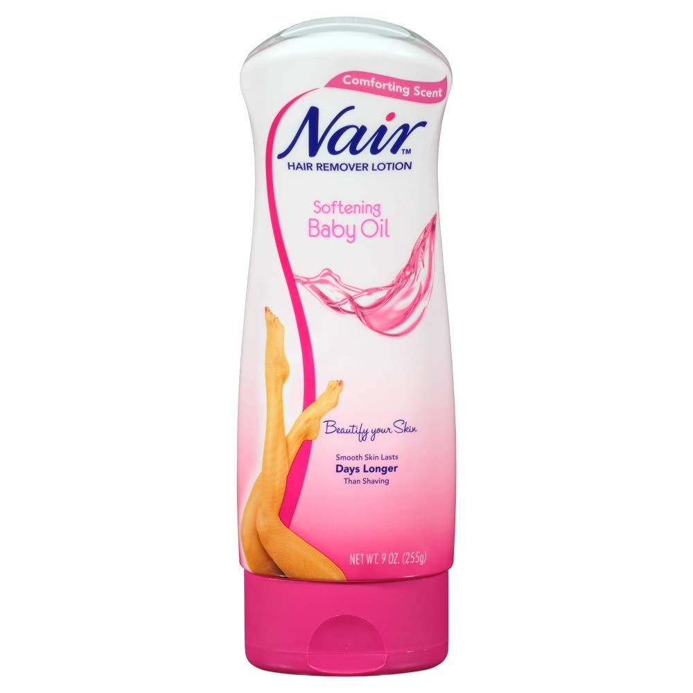 Nair Hair Remover Lotion For Body & Legs, Baby Oil 9 oz (Pack of 4)