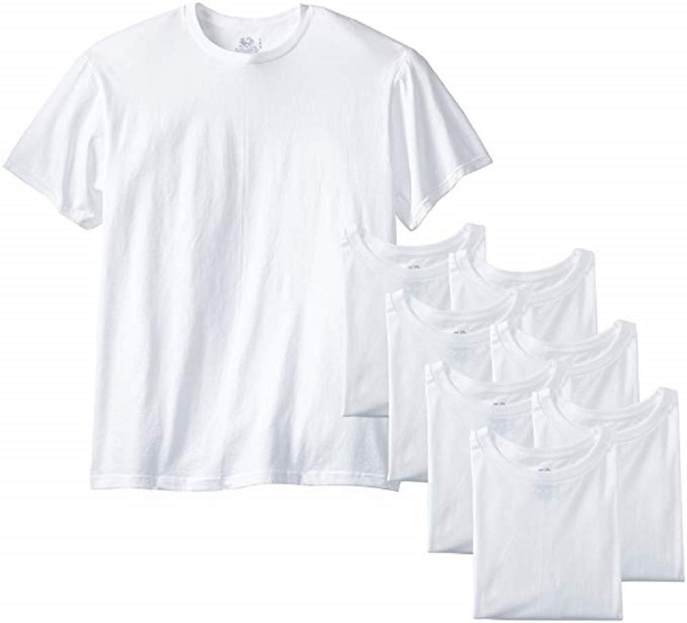 Fruit of the Loom Men's Softer Crew T-shirt, White, Small(Pack of 8)