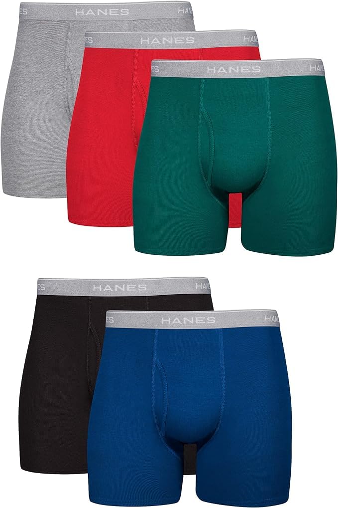 Hanes Ultimate Men's 5-Pack FreshIQ Dyed Boxer Brief 5PACK - XLarge