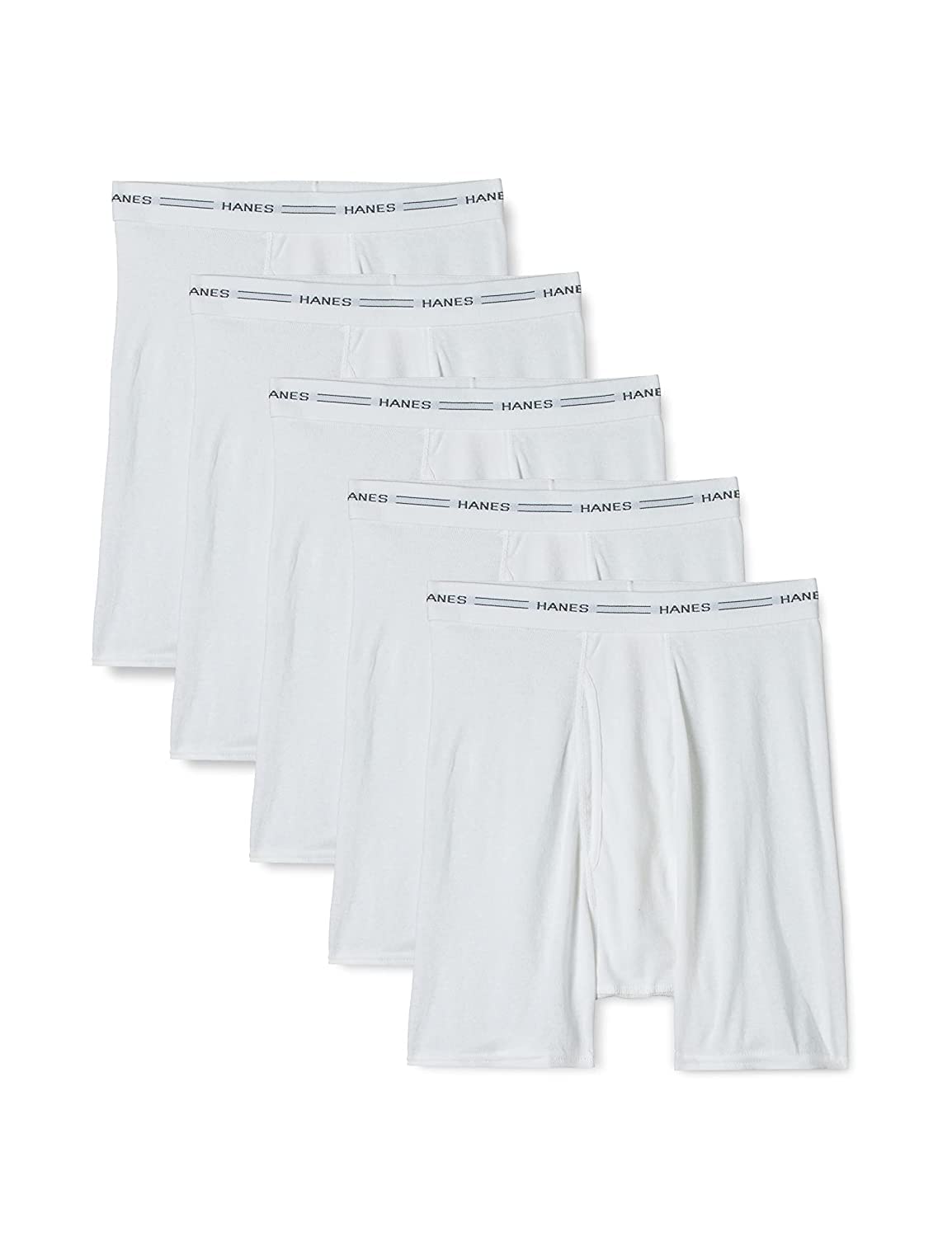 Hanes Men's 5-Pack Ultimate FreshIQ Boxer with ComfortFlex Waistband Brief (Small, White)