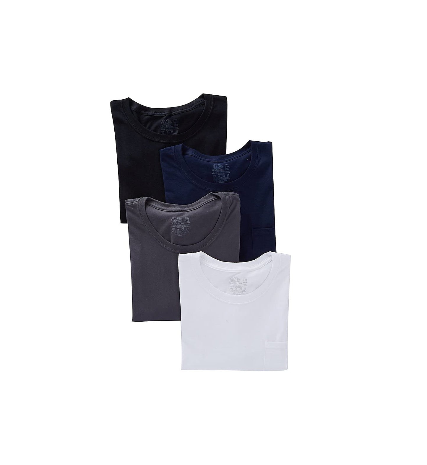 4pk Assorted colors Pocket T-Shirt - 4pack, Black/Grey, Pocket T-Shirt - L