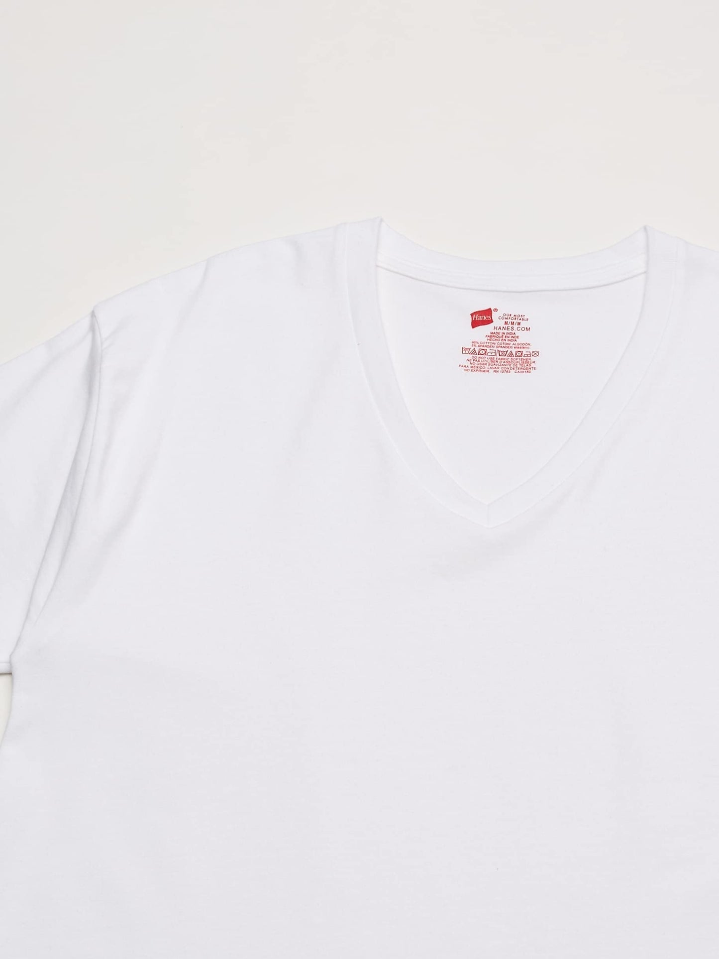 Hanes mens Tagless Stretch White V-neck Undershirts, 3 Pack Underwear, White, XX-Large US