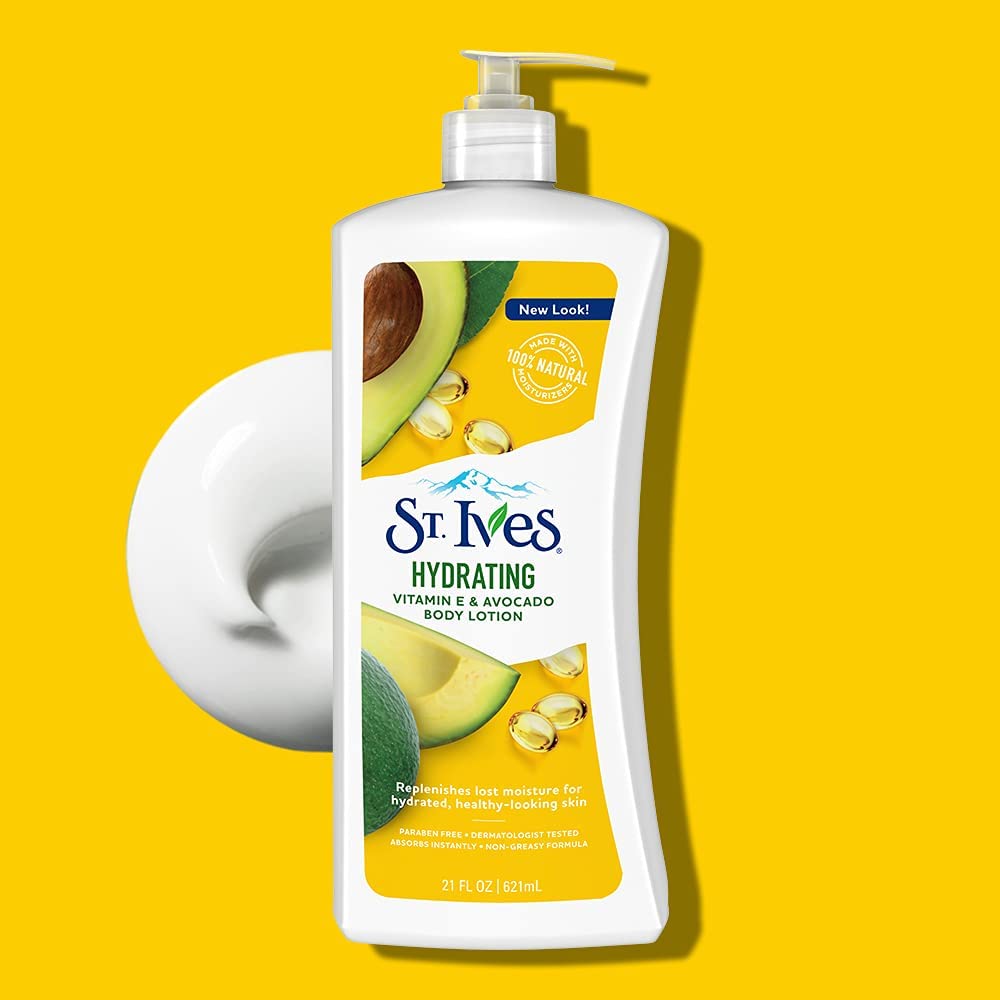 St. Ives Hydrating Body Lotion, Vitamin E and Avocado, 21 oz