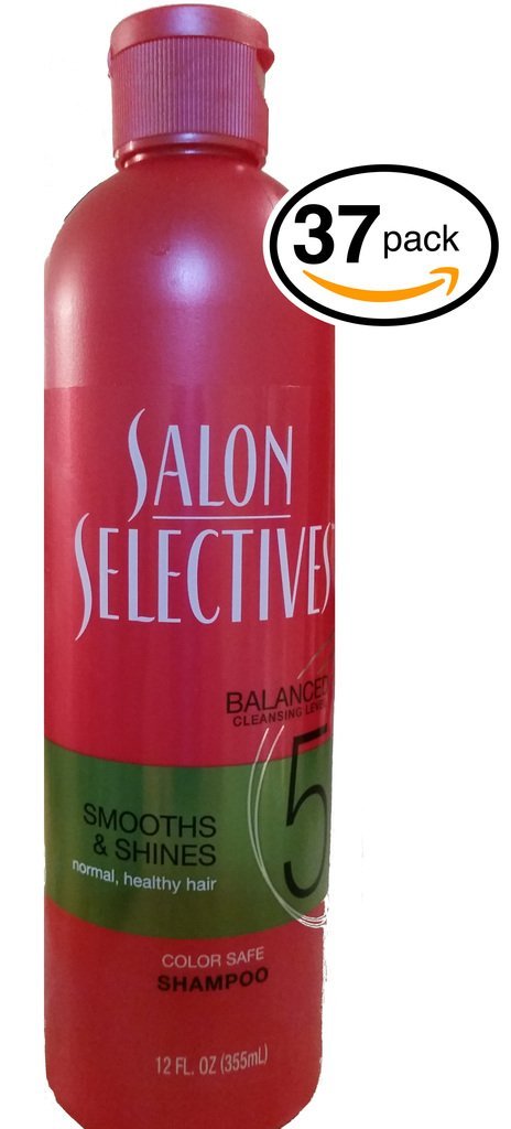 (PACK OF 37 BOTTLES) Salon Selectives LEVEL 5, Color-Safe Shampoo. Enhances Normal Hair, making it Thicker, Smoother, Shinier, & More Manageable! PH Balanced Formula! (37 Bottles, 12oz Each Bottle)