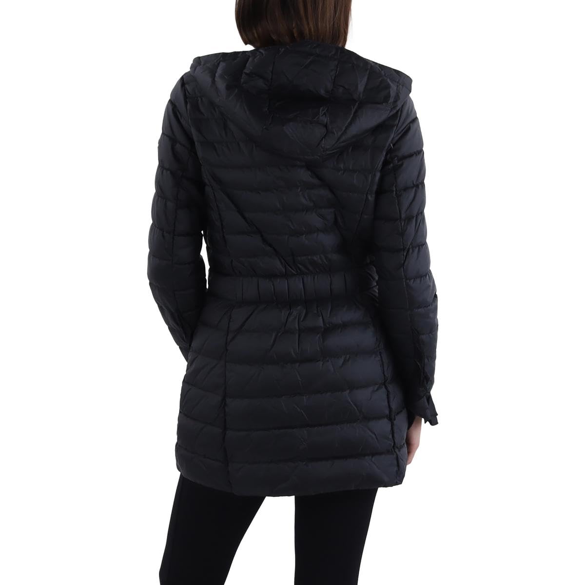 Tahari Womens Insulated Lightweight Puffer Jacket Black XL