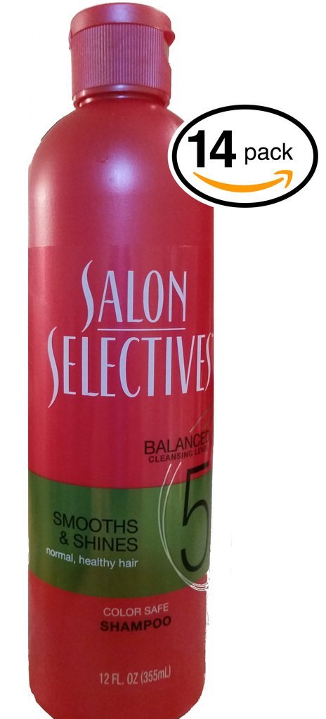(PACK OF 14 BOTTLES) Salon Selectives LEVEL 5, Color-Safe Shampoo. Enhances Normal Hair, making it Thicker, Smoother, Shinier, & More Manageable! PH Balanced Formula! (14 Bottles, 12oz Each Bottle)