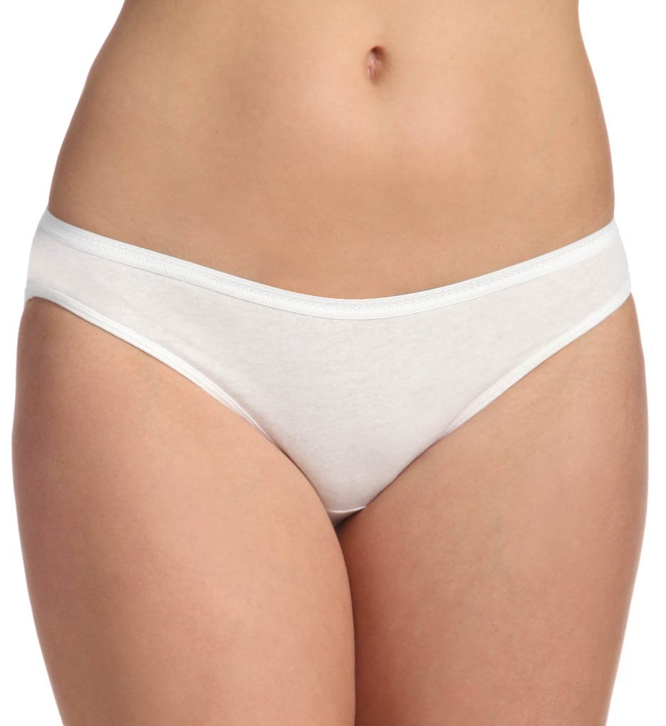 Fruit of the Loom Women's 3 Pack Original Cotton Bikini Panties, White, 8