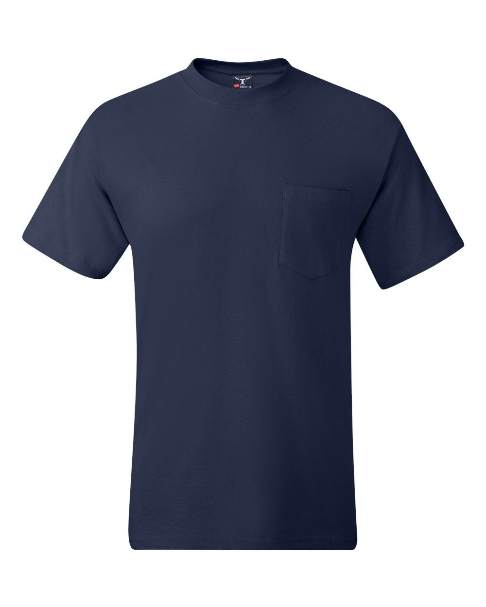 Men's 6.1 oz Hanes BEEFY-T T-Shirt w/Pocket NAVY SIZE 3X