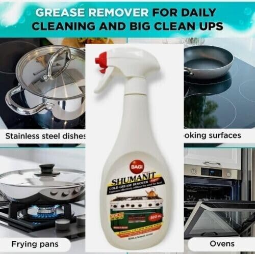 VeZee 16.9Fl Bagi Shumanit Cold Grease & Stain Spray for The immediate Removal of Stubborn and Burnt fats/Grease - Made in Israel: 1CT