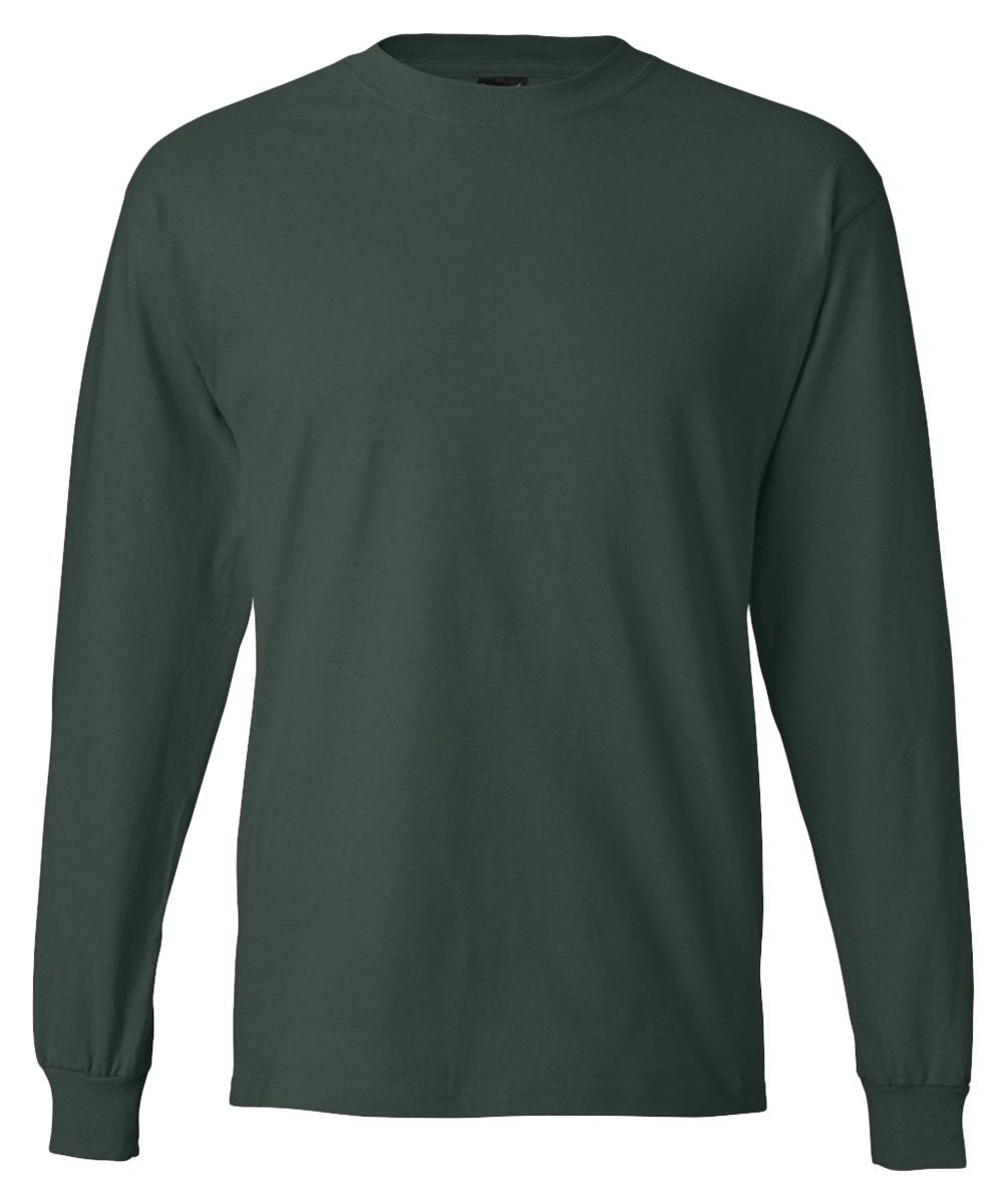 Hanes Adult Beefy-T Long-Sleeve T-Shirt, Stone Green, Large