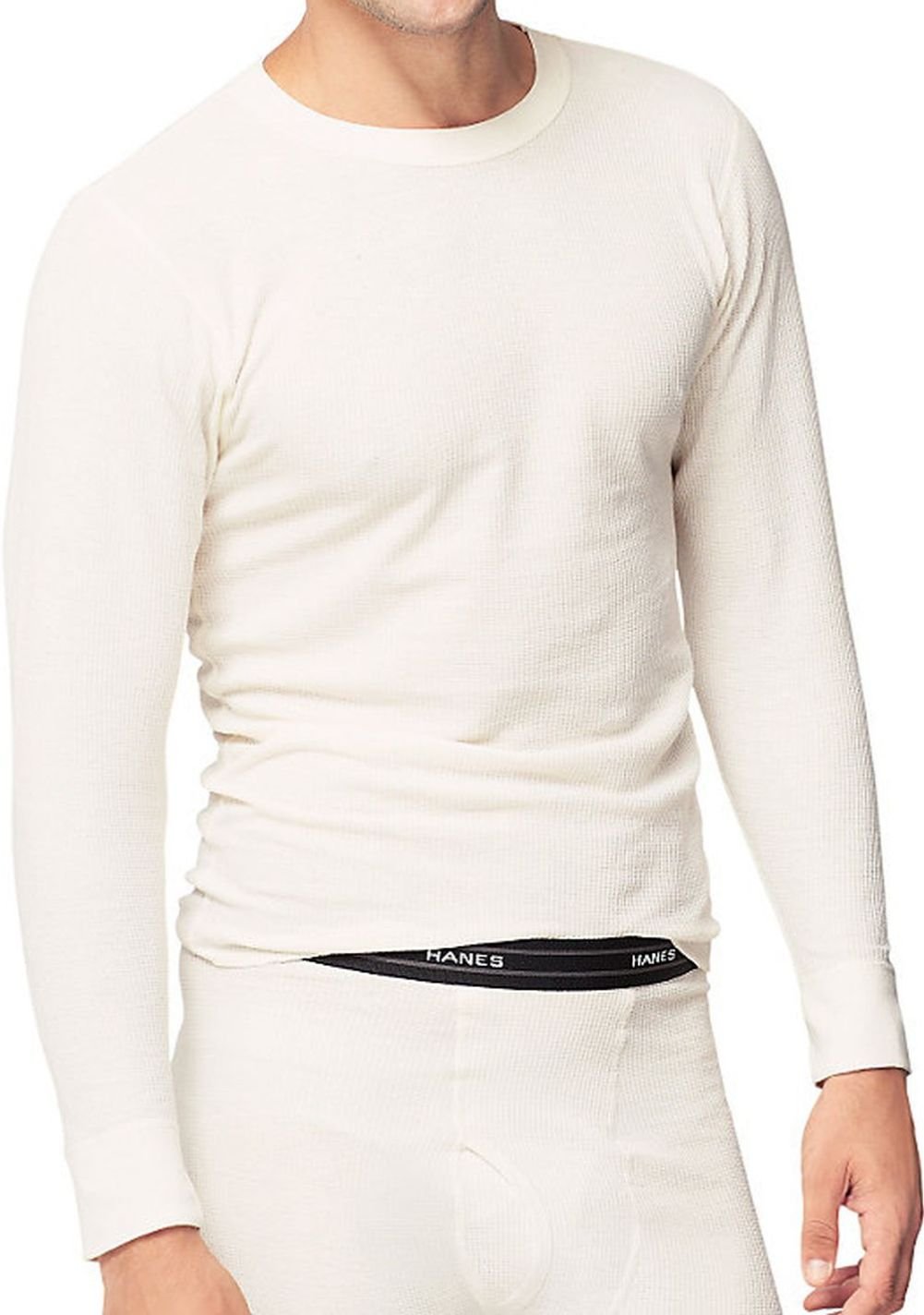 Hanes Men's X-temp Thermal Longsleeve Crew Top - Extended Sizes, Natural, 4X-Large
