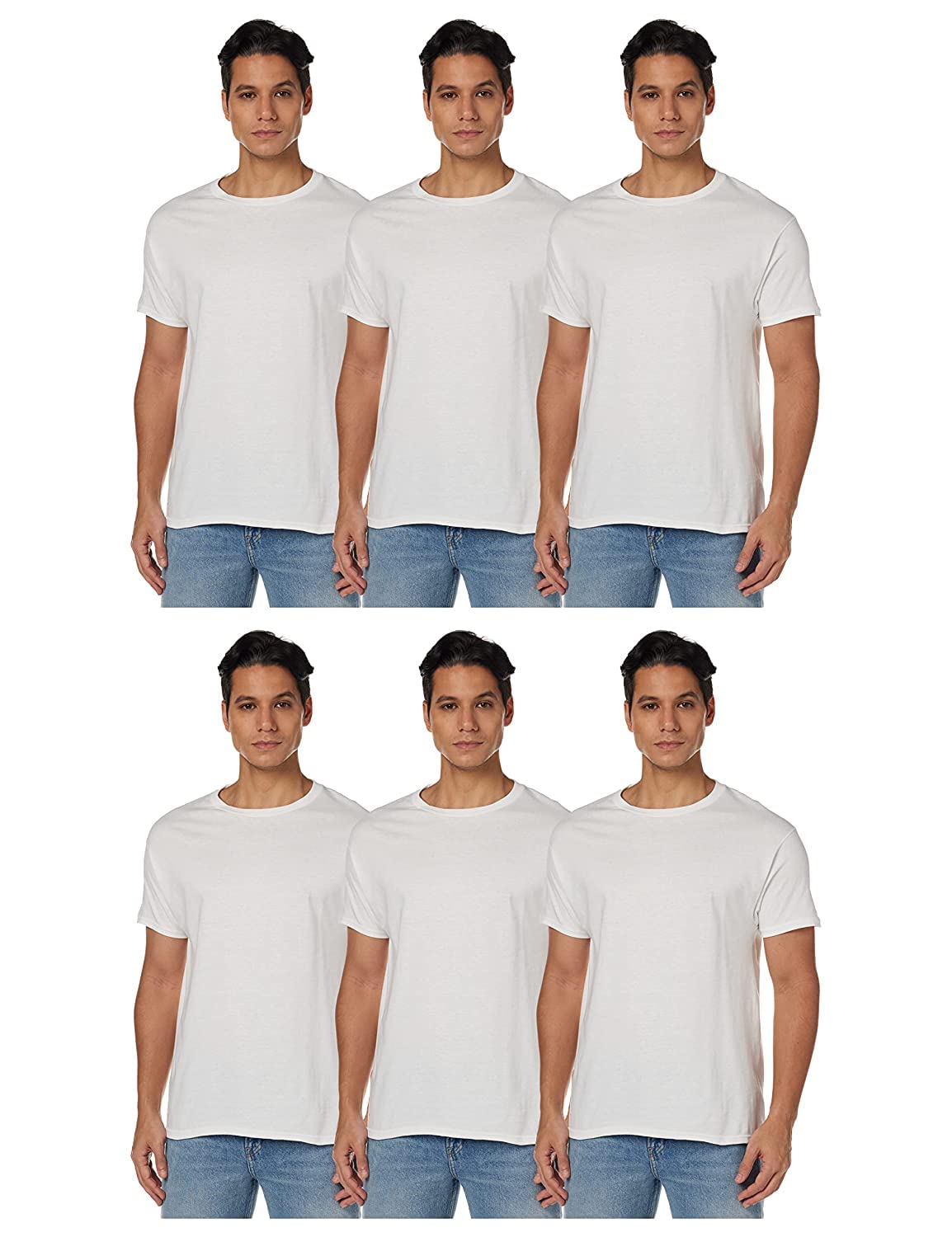 Hanes mens Essentials Short Sleeve T-shirt Value Pack (6-pack) fashion t shirts, White, XX-Large US