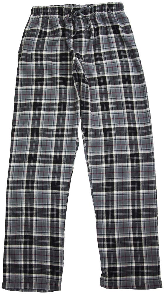 Hanes Men's Plaid Flannel Lounge Sleep Pant, Black, Grey 41521-XX-Large